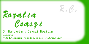 rozalia csaszi business card