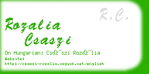 rozalia csaszi business card